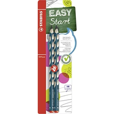 Obrázek Ergonomická trojhranná tužka pro praváky STABILO EASYgraph v petrolejové barvě balení po 2 kusech stupeň tvrdosti HB