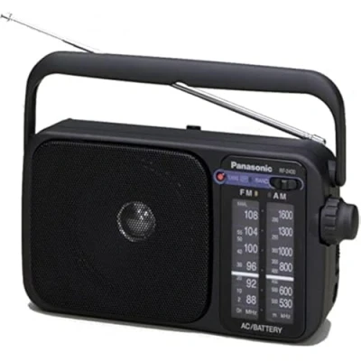 Obrázek Panasonic RF 2400DEG K přenosné rádio s rukojetí, napájení ze sítě nebo na baterie černé