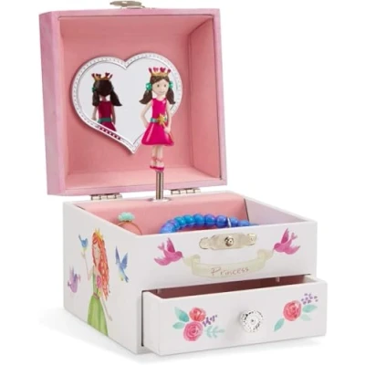 Obrázek Jewelkeeper hrací hodiny s jednorožcem, šperkovnice, design pohádkové princezny vytahovací přihrádkou tanec melodie Zuckerfee