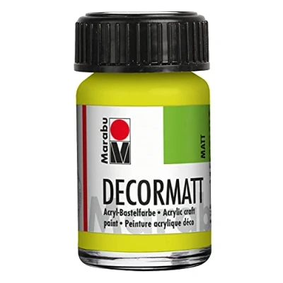 Obrázek Marabu 14010039061 Decormatt Acryl Reseda 061, 15 ml, sametově matná akrylová barva na vodní bázi, krémová a intenzivní barva, odolná vůči slinám, proti povětrnostním vlivům, pro volné