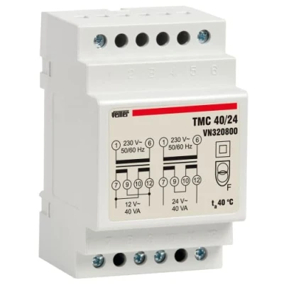 Obrázek VEMER VN320800 TMC 40/24 Transformator für Dauerbetrieb 230 V/12 24 V, Weiß