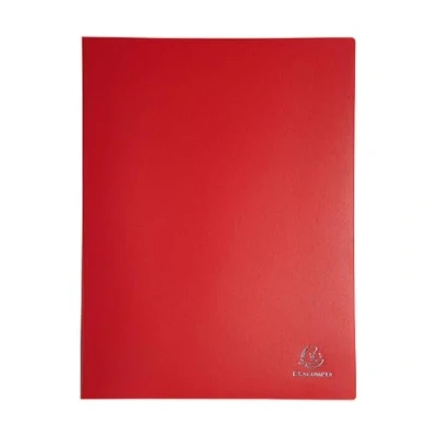 Obrázek Exacompta 85105E Premium desky z neprůhledného plastu DIN A4 se 100 průhlednými pouzdry, 200 pohledy, perfektní do školy a kanceláře, pouzdro na spisy, obal prospekty, červená