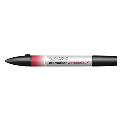 Obrázek Winsor &amp; Newton akvarelové zvýrazňovače 0201003 2 hroty, štětec a jemný hrot, stálý na světle, vysoce pigmentované barvy pro kaligrafii, kresby Alizarin karmínový barevný odstín