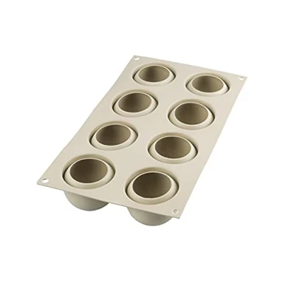 Obrázek silikomart Silikonform für DOLCE TARTUFO Monoportions, Antihaftbeschichtet, 8 1er Pack Backform, 3D Design, Ø 62 h 52 mm, Volumen 960 ml, Made in Italy