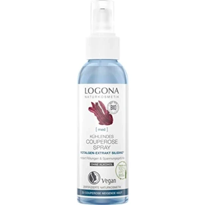 Obrázek Bio chladivý Couperose sprej od LOGONA Naturkosmetik pro pokožku se sklonem ke kuperóze s exkluzivní účinnou látkou SILIDINE®, chladí a zmírňuje pocity napětí, bez alkoholu, přírodní veganský, 125