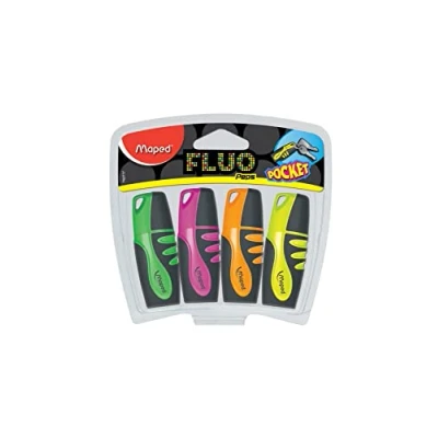 Obrázek Maped M742777 zvýrazňovač Fluo Peps Pocket Soft, balení 4 ks