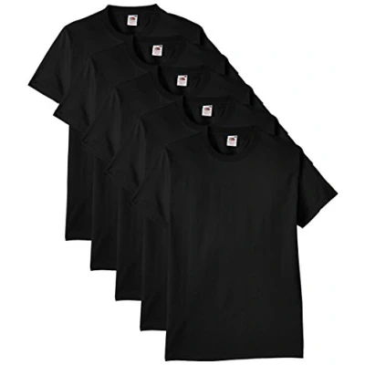 Obrázek Fruit of the Loom Pánské tričko 5dílné balení Heavy Cotton M L XL XXL 3XL různé sady barev, černá (Black)