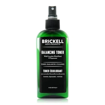 Obrázek Brickell Men&#039;s Products balanční tonikum na obličej pro muže, přírodní a bio alkohol bez okurky, mátová pleťová voda s hamamelínem, 237 ml, voňavá