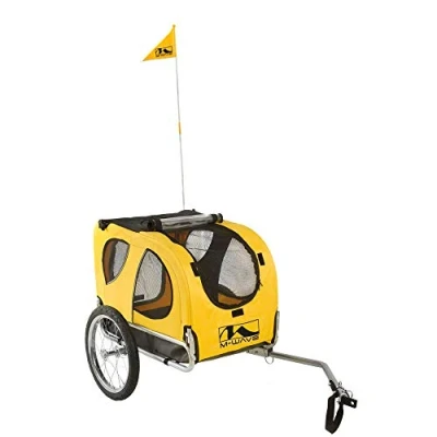 Obrázek M Wave PET Ride, přívěs na jízdní kolo, stříbrný/žlutý, 43,5 x 68 51,5 cm