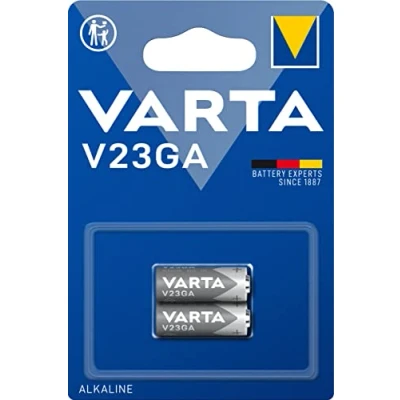 Obrázek VARTA Baterie V23GA, 2 kusy, Alkaline Special, 12 V, pro dálkové ovládání, alarmy, otvírání garážových vrat, fotoaparáty, kompaktní s dlouhodobým a vysokým výkonem