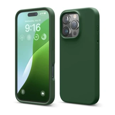 Obrázek elago Prémiové silikonové pouzdro kompatibilní s iPhone 16 Pro, celotělové na mobil, nárazuvzdorné, tenké odolné proti poškrábání, měkká podšívka z mikrovlákna, 6,3 palců