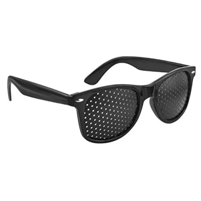 Obrázek webbomb Oční cvičební brýle pinhole glasses mřížkové otvor rastrové oči uvolnění se skládacími ramínky model R/B, černá