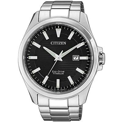 Obrázek Citizen Pánské analogové hodinky Eco Drive se super titanovým řemínkem BM7470 84E, stříbrné, stříbrná, Náramek