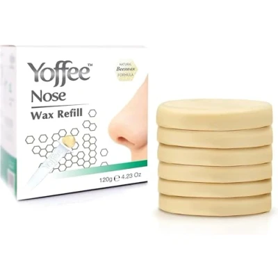 Obrázek Original Yoffee Nose Wax Refill Nasenhaar Wachs Nachfüllpackung 6x20g Discs (120 g) Hair Removal für Männer &amp; Frauen Nasenhaarentferner aus Bio Bienenwachs Aloe Vera Made in Spain
