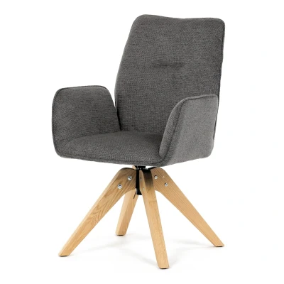 Obrázek Židle jídelní s područkami, tmavě šedá voděodpudivá látka, dubové nohy, otočná 360 DCH C2148 GREY2