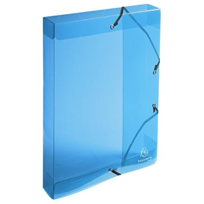 Obrázek Exacompta 59610E 1 Box na sešity s křišťálovými gumovými pásky z polypropylenu zadní strana 4 cm rozměry 25 x 33 pro dokumenty ve formátu A4 náhodná barva se dodává smontovaná