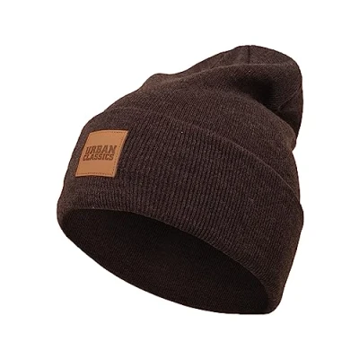 Obrázek Urban Classics Leatherpatch LONG Čepice, Muži, Velikost: One Size, Heatherbrown