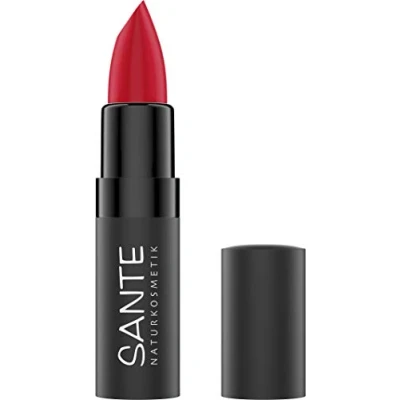 Obrázek SANTE Naturkosmetik Matná rtěnka 07 Kiss Me Red, rtěnka, matný efekt, s bio kakaovým máslem, intenzivní barevná pigmentace, 4,5 g