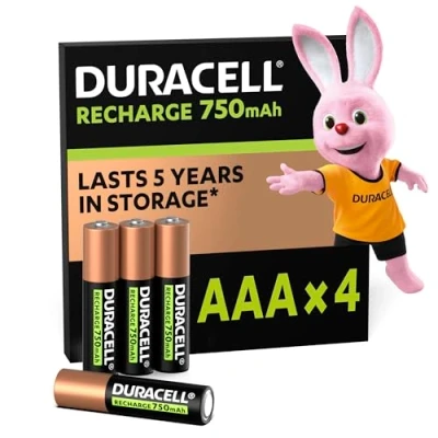 Obrázek Duracell Recharge Plus AAA Micro Baterie LR03 750mAh, balení 4 ks