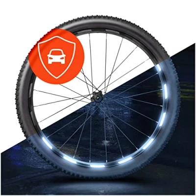 Obrázek Luxshield Reflexní prvky na jízdní kolo sada 64 ks pro ráfky jízdního kola 26/27,5/28 / 29 palců doplněk k kočičím očím fólie okraj ráfků nálepky
