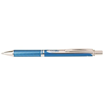 Obrázek Pentel BL407S A EnerGel Liquid Gelový váleček Sterling v matně modrém kovovém pouzdře, průměr kuličky 0,7 mm = 0,35 tloušťka čáru, barva písma černá, 1 kus (balení ks)