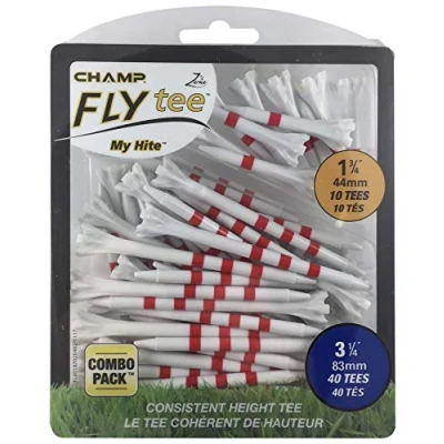 Obrázek Champ My Hite Flytees Golf Tees 40 x 83 mm und 10 44 mm, Rot/Weiß