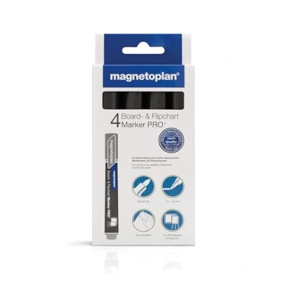 Obrázek magnetoplan 1228112 popisovače desek a flipchartů, 4 kusy, černé