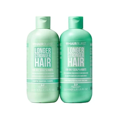 Obrázek HAIR BURST Šampon &amp; kondicionér pro mastné vlasy rutina péči o ženy, bez parabenů, silikonů a SLS, se zinkem, ananasovým extraktem pšeničným proteinem (2 x 350 ml)
