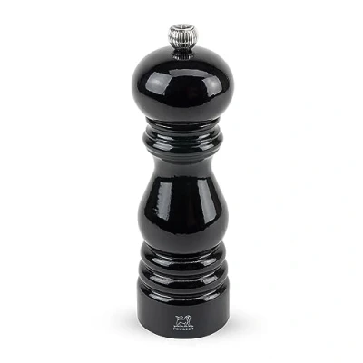 Obrázek PEUGEOT Pařížský ruční mlýnek na sůl, klasické nastavení stupně mletí, výška: 18 cm, dřevo, černý, 1870418/SME