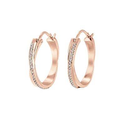Obrázek Elli Náušnice, kroužky s kamínky Swarovski, růžová