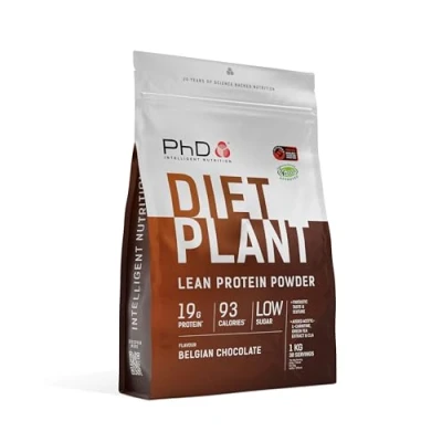 Obrázek PhD Nutrition Diet Plant Vegan protein prášek, rostlinný s vysokým obsahem bílkovin, veganský proteinový belgická čokoláda, 18 g 40 porcí na 1kg sáček
