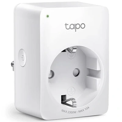 Obrázek Tapo Chytrá Wi Fi zásuvka P100, Smart Home WiFi zásuvka, Alexa příslušenství, funguje s Alexa, Google Home, App, hlasové ovládání, dálkový přístup, není nutný rozbočovač, mini, bílá