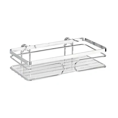 Obrázek WENKO nástěnná police Premium, otevřená police, nerezová ocel/plast, 24 x 6,5 13,5 cm, lesklá