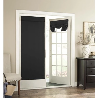 Obrázek Eclipse French Door Curtain Tricia Vorhang für Terrasse, Wohnzimmer und Schlafzimmer, schwarz, 26&quot; x 68&quot;