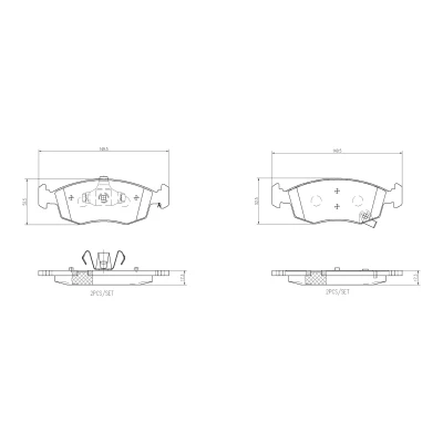 Obrázek Sada brzdových destiček, kotoučová brzda BREMBO P 11 031