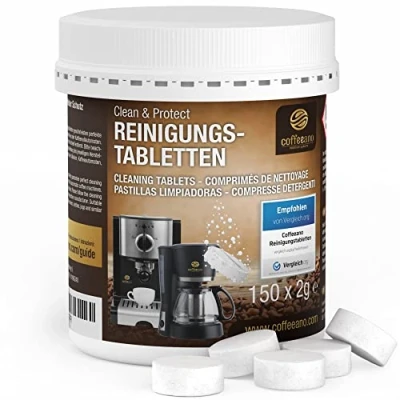 Obrázek Coffeeano 150 čisticích tablet pro plně automatické kávovary a kávovary. Čisticí tablety Delonghi, Siemens, EQ Series, Jura, Krups, Bosch, Miele, Melitta, WMF atd.