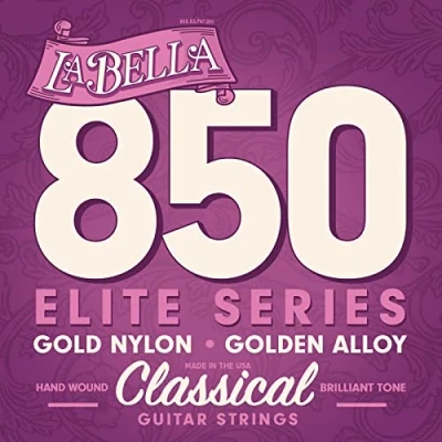 Obrázek La Bella Strings 850 Elite Set struny pro koncertní kytary zlatý nylon/zlatý Alloy Medium Tension