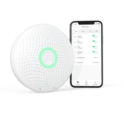 Obrázek Airthings 2930 Wave Plus měřič kvality radonu a vzduchu pro sledování radonu, koncentrace CO2, VOC, tlaku vzduchu, vlhkosti teploty