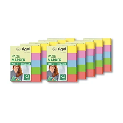 Obrázek SIGEL HN625/10 lepicí popisovač mini z papíru, 10 kusů á 200 proužků ve formátu 12 x 50 mm