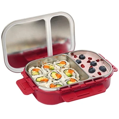 Obrázek Signoraware Edelstahl Bento Box Erwachsene Lunchbox für Männer, Frauen, Kinder, Lunchbox, auslaufsicher, zwischen 2 Fächern, Mahlzeiten Vorbereitungsbehälter, Lunchbehälter und