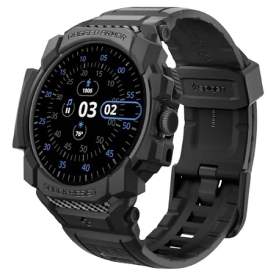 Obrázek Spigen Rugged Armor Pro náramek s pouzdrem kompatibilní Google Pixel Watch 3 45 mm (2024) matná černá