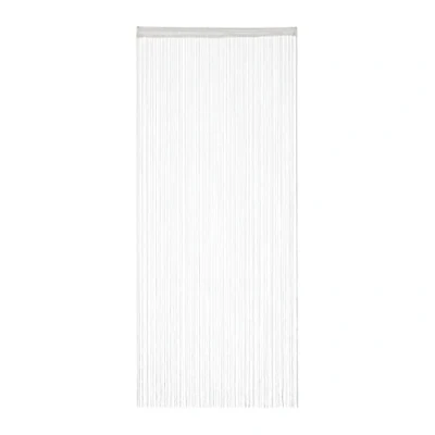 Obrázek Relaxdays Nitkový závěs bílý, lze zkrátit, s tunýlkem, pro dveře a okna, prát, záclona, 90 x 245 cm, bílý