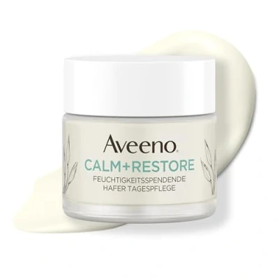 Obrázek Aveeno CALM+RESTORE Feuchtigkeitsspendende Hafer Tagespflege (50 ml), parfümfreie 24 Stunden Feuchtigkeitspflege, beruhigt sofort empfindliche Haut, mit präbiotischem &amp; beruhigendem Mutterkraut