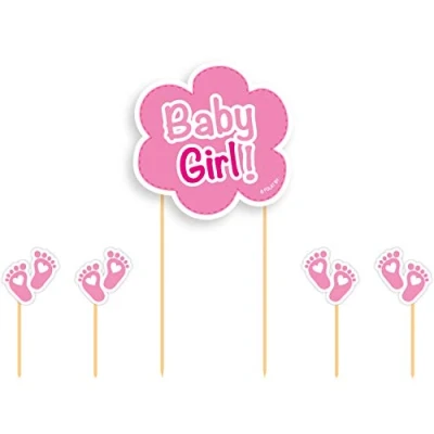 Obrázek 5dílná Cake Topper sada * Baby Girl pro narozeniny a Pinkel party//dětské party dekorace Cupcake muffiny koláč