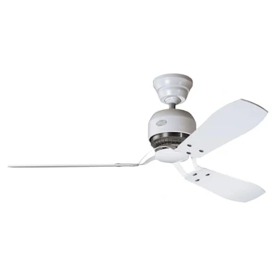 Obrázek HUNTER FAN Deckenventilator Industrie II 132 cm für den Innenbereich, mit Wandsteuerung und 3 austauschbaren Flügeln in Farben Weiß Ahorn, optimal Sommer Winter, Modell 24547