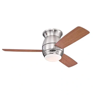 Obrázek Westinghouse Stropní ventilátor Lighting Halley, 122 x 350 cm, provedení z kartáčovaného niklu s oboustrannými křídly ve zvětralém javoru/tmavé třešně