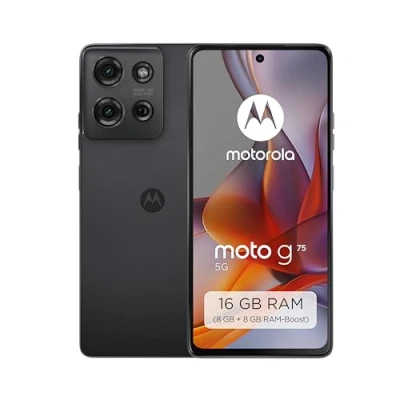 Obrázek Motorola Moto g75 5G smartphone (displej 6,78&quot; FHD+, 50MP kamera, 8/256 GB, 5000 mAh, Android 14) Charcoal Gray, vč. ochranného krytu [exkluzivně v obchodě Amazon]