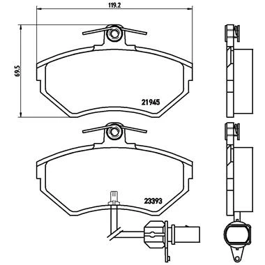 Obrázek Sada brzdových destiček, kotoučová brzda BREMBO P 85 044