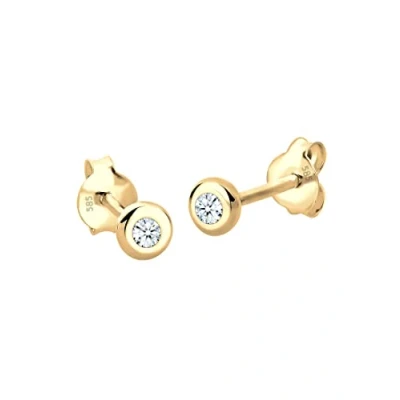 Obrázek Diamore Dámské náušnice Basic elegantní klasický Diamant 585 žluté zlato 0,06, Žluté zlato,