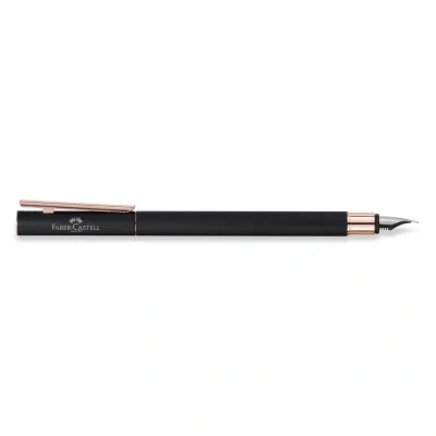 Obrázek FABER CASTELL 343102 plnicí pero Neo Slim kov, šířka pera EF, černé s růžovým zlatem